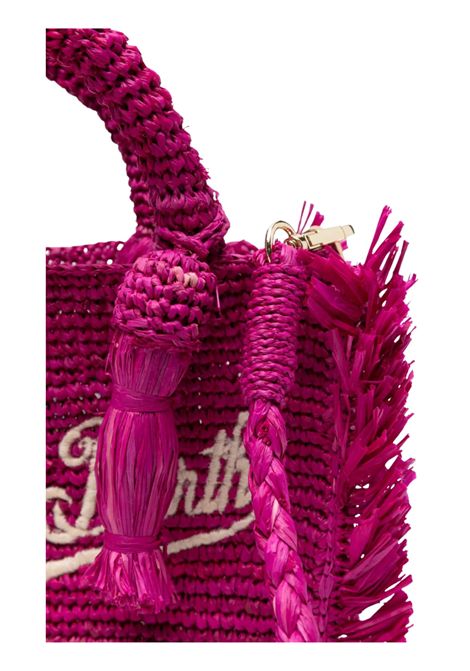 MC2 SAINT BARTH Vanity tote bag in raffia with embroidered logo in fuchsia MC2 SAINT BARTH | VAMI01700453LFUCSIA